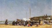Eugene Boudin The Beach at Trouville oil painting artist